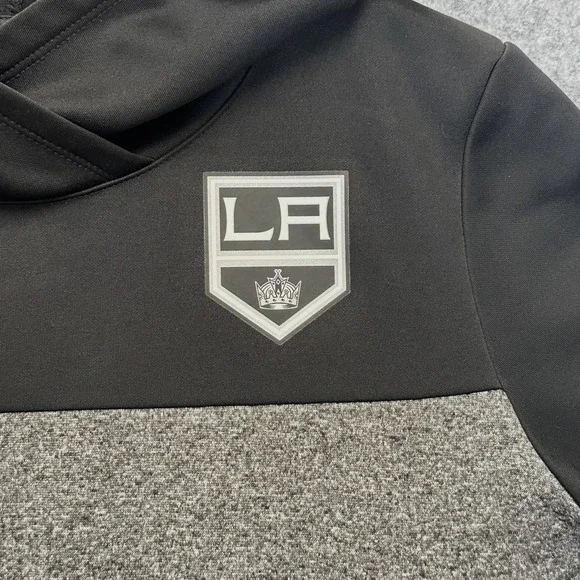 NHL Fanatics LA Kings Hoodie Womens S Black Gray Logo Chest Hockey Fan - Picture 4 of 9